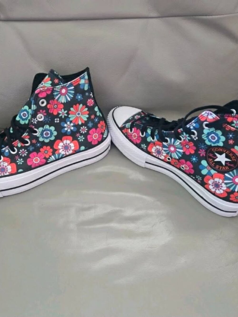 NEW Womens Converse Chuck Taylor All Star Lift Hi Black Y2K Floral Platform 9 - Picture 2 of 6
